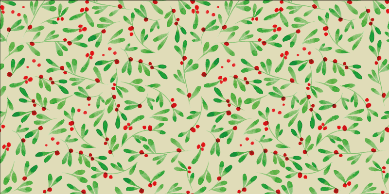 Holiday Berry Pattern Christmas carpet runner - TenStickers