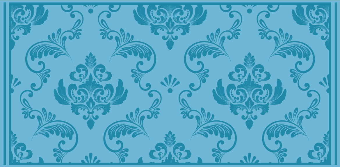 Baroque Pattern blue vinyl rug - TenStickers