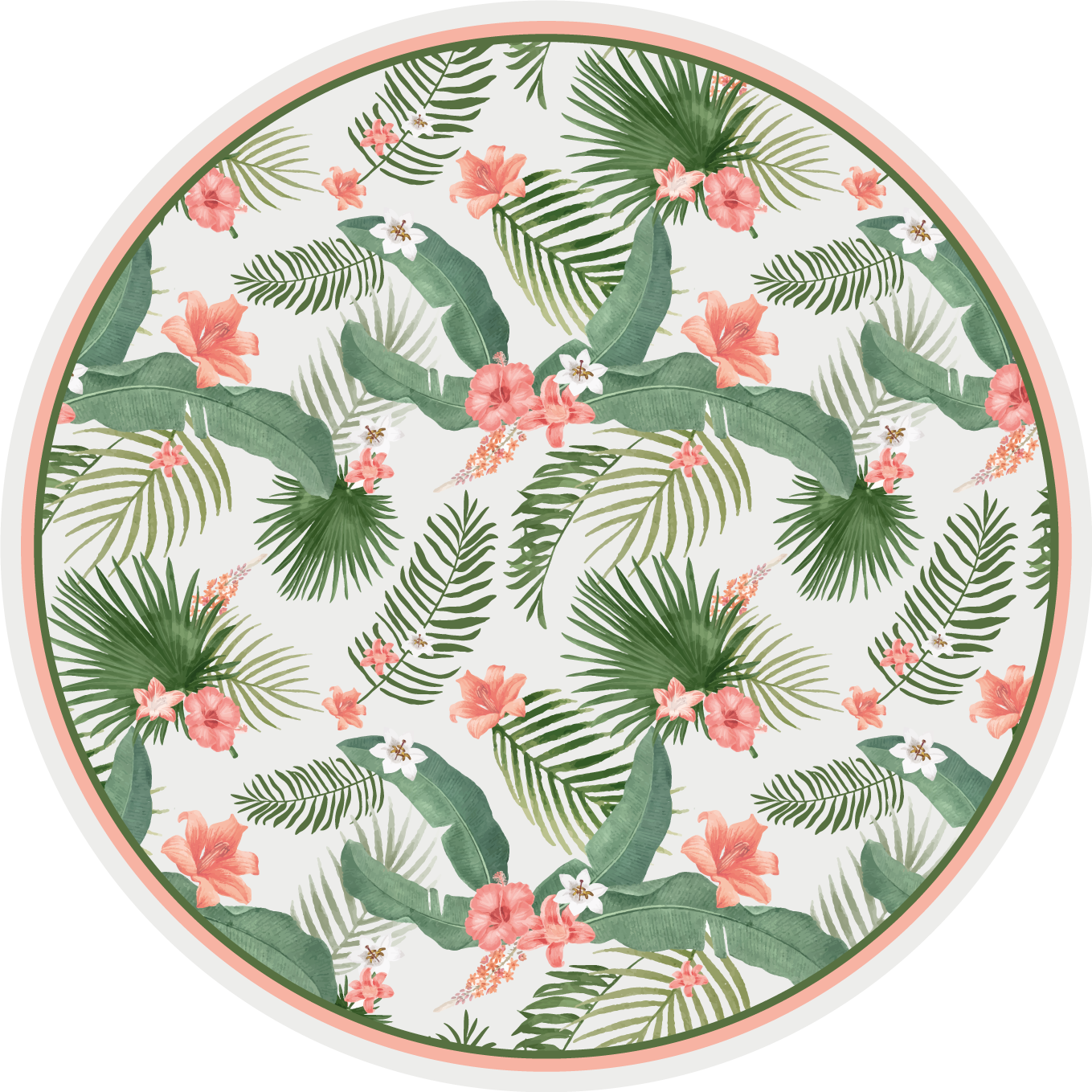 Tropical Botanicals floral rug - TenStickers