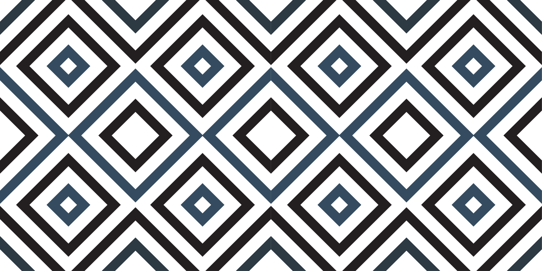Aquamarine and black geometric pattern carpet - TenStickers