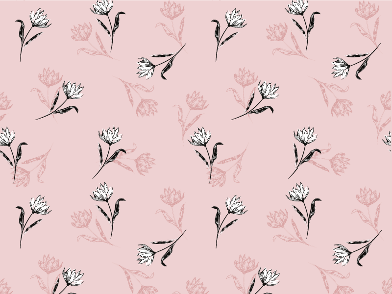 Floral Pink Background floral vinyl rug - TenStickers