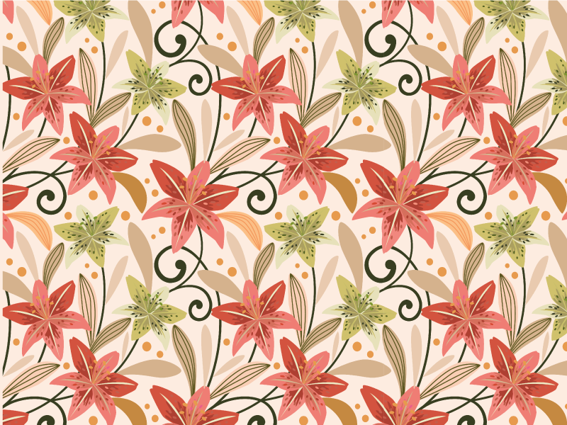 Floral Swirl Pattern floral vinyl rug - TenStickers