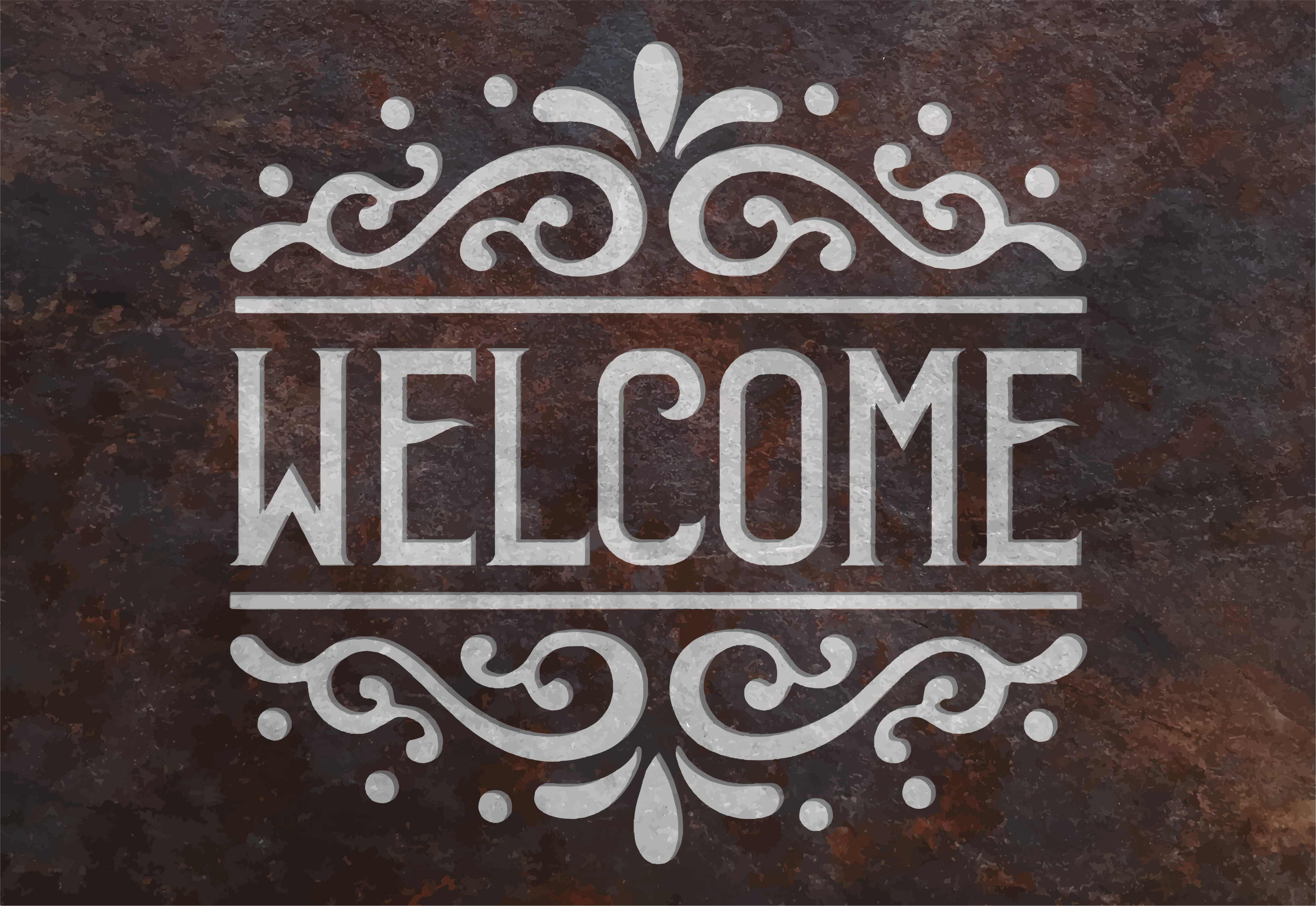 Vintage welcome sign entrance hall tiles - TenStickers
