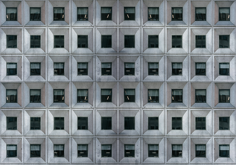 Brutalist architecture grey rug - TenStickers