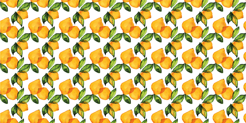 Lemon Mediterranean style floral rug - TenStickers