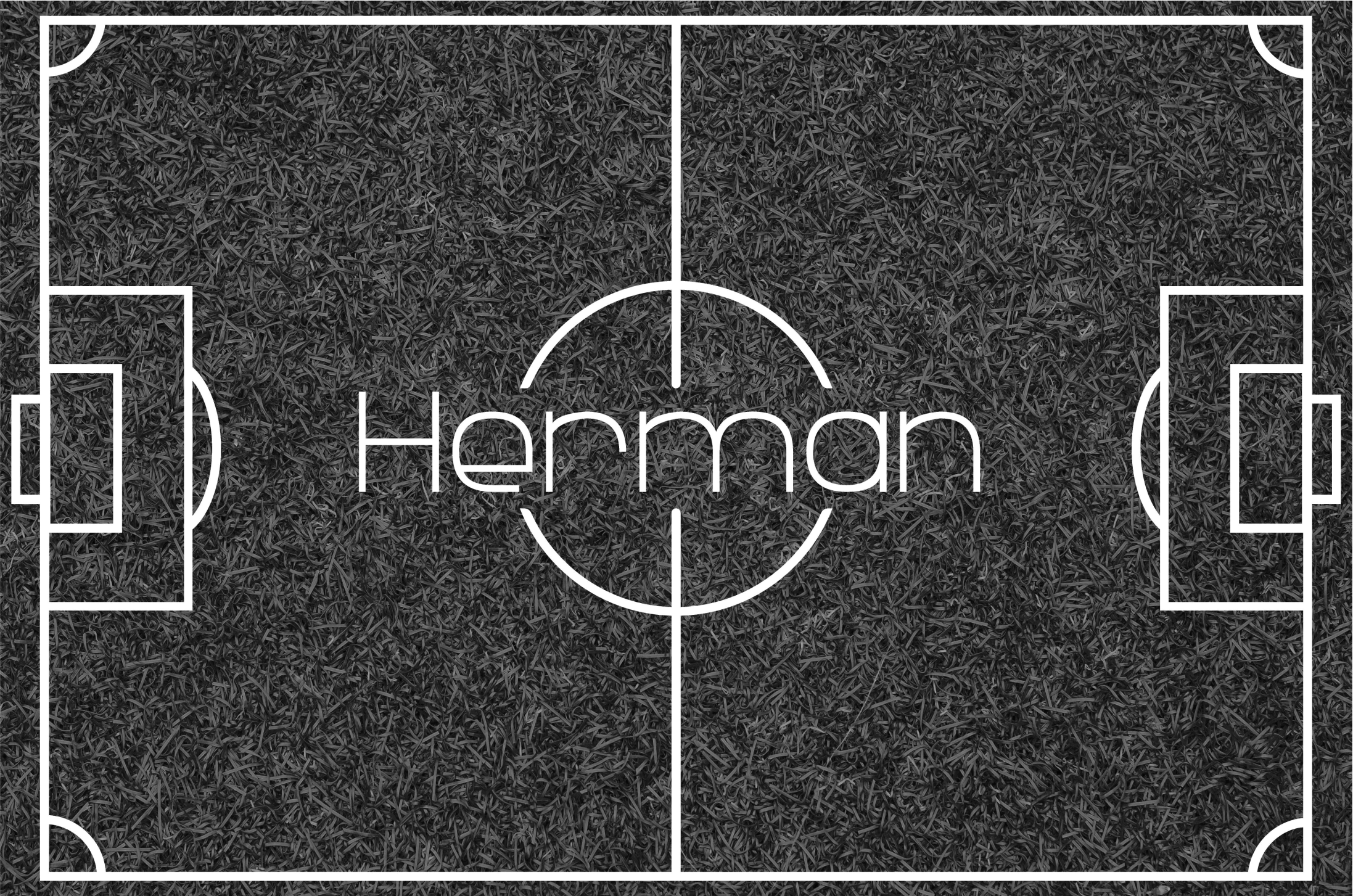 Football pitch with name game vinyl rug - TenStickers