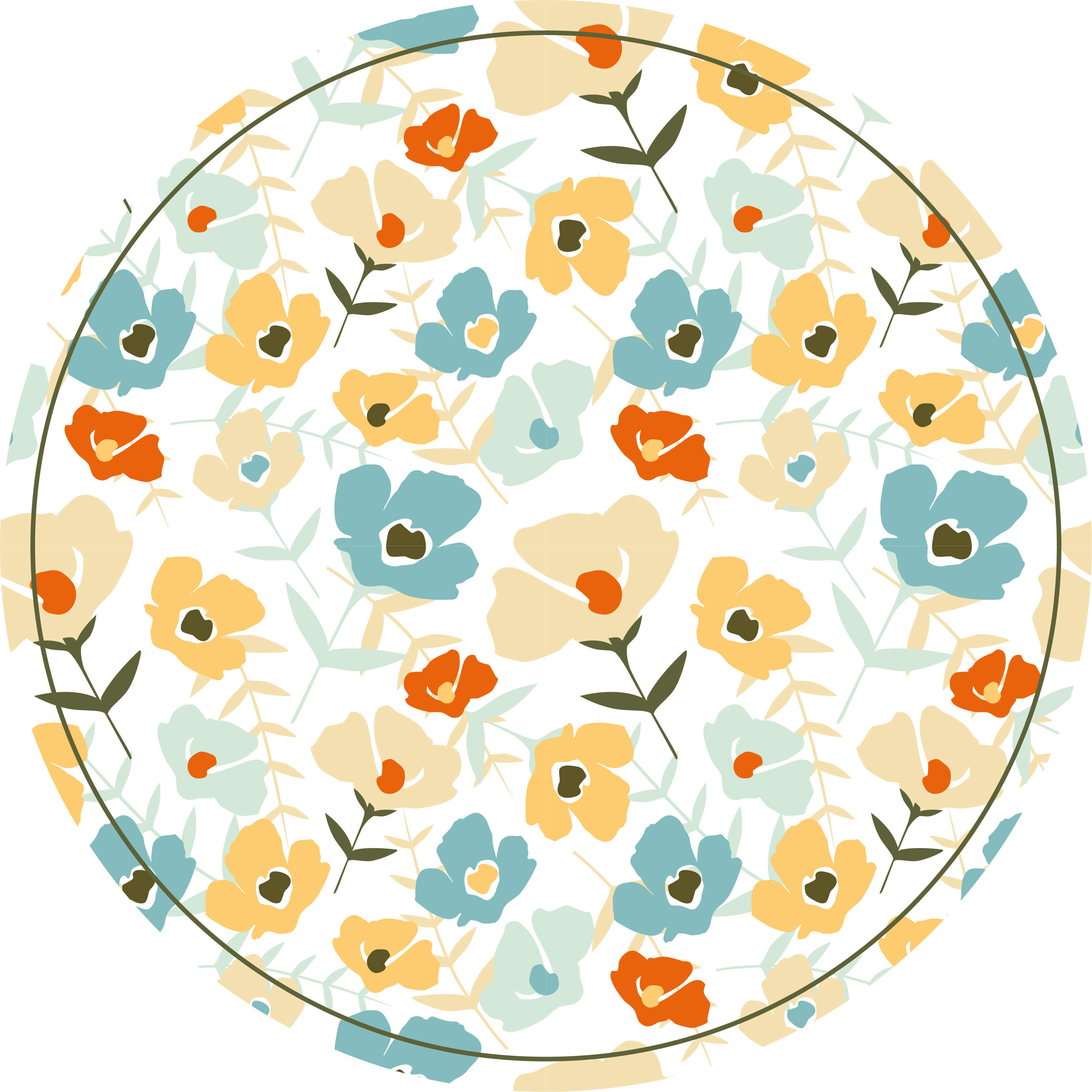 Watercolour Flowers nature rug - TenStickers