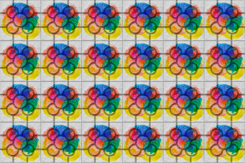 colorful Bilbao street tiles vintage rug - TenStickers