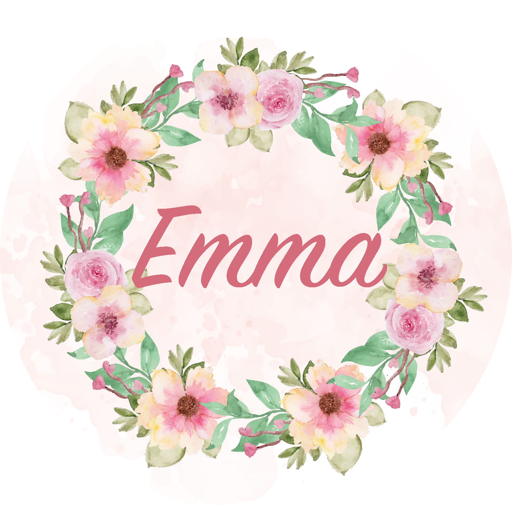 crown of flowers custom floor mat - TenStickers