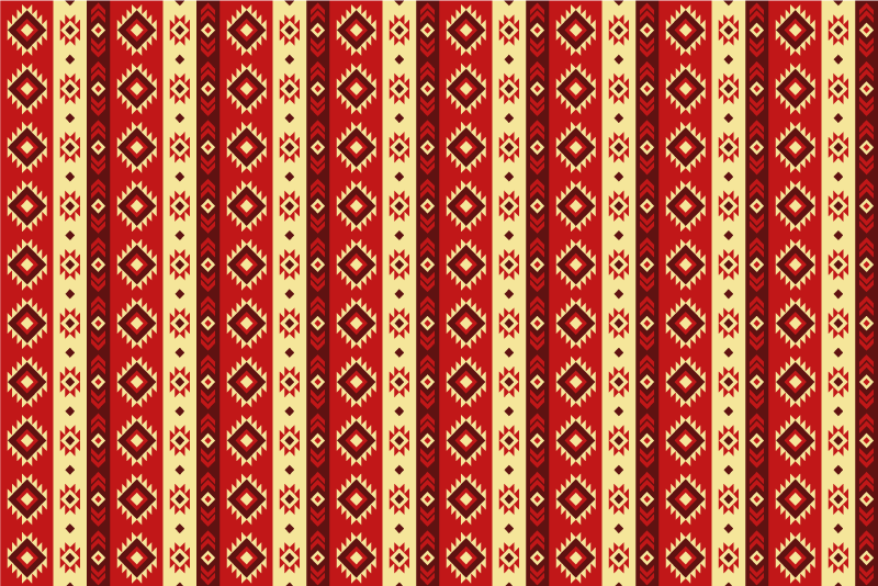 Ethnic pattern red vinyl rug - TenStickers
