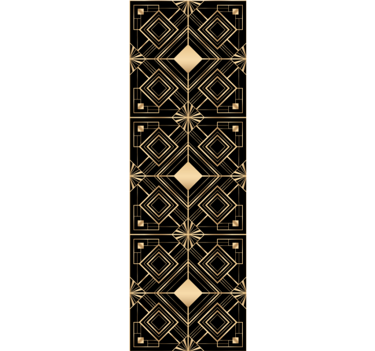 Geometric golden shapes wallpaper for dining area - TenStickers