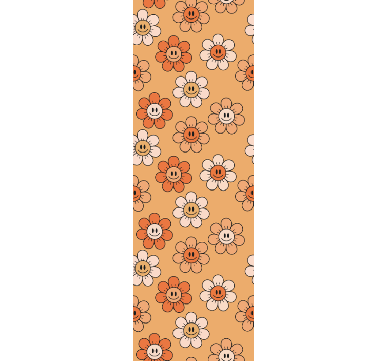 Smiling Floral Pattern flowers wallpaper - TenStickers