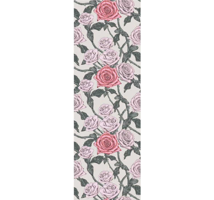 Rose Vine Pattern flowers wallpaper - TenStickers