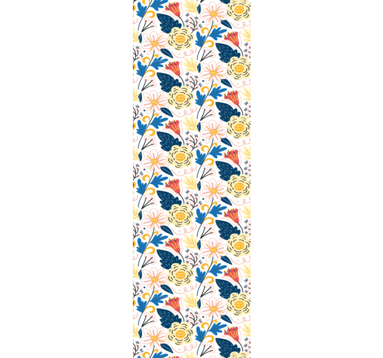 Flowering colorful design flowers wallpaper - TenStickers