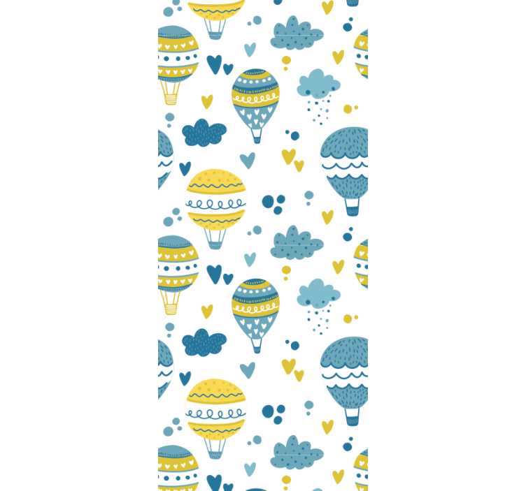 Blue and yellow balloons wallpaper childrens room - TenStickers