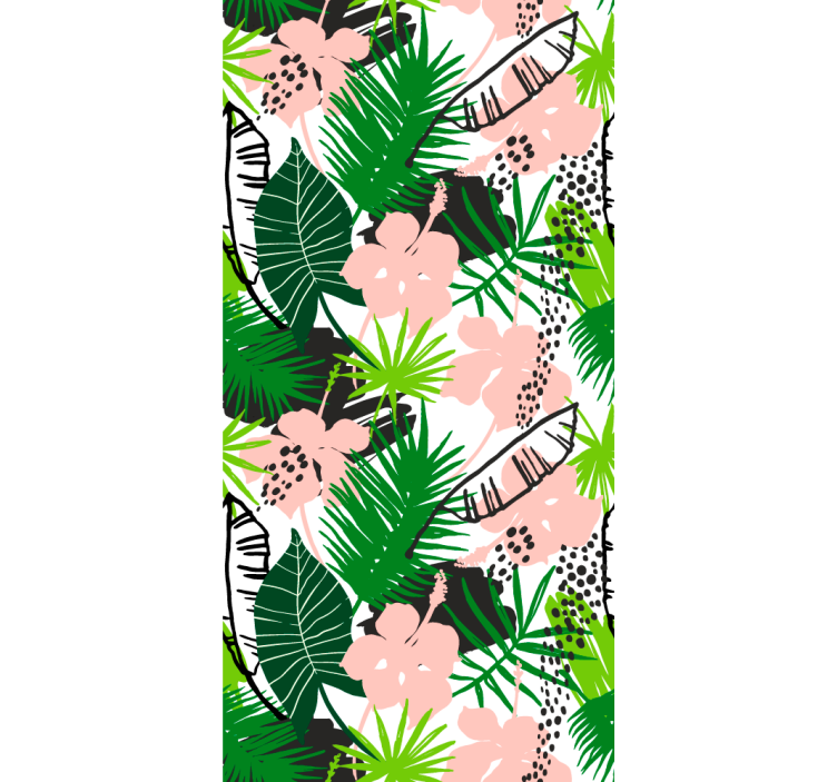 Tropical green delight jungle themed wallpaper - TenStickers