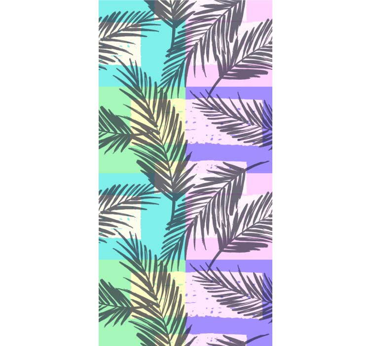 Abstract pastel palm trees jungle themed wallpaper - TenStickers