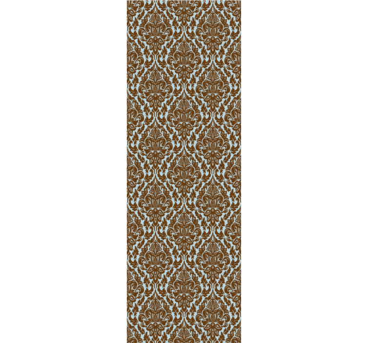 Mint brown Damask retro wallpaper - TenStickers
