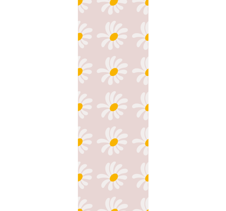 Sweet daisy rows flowers wallpaper - TenStickers