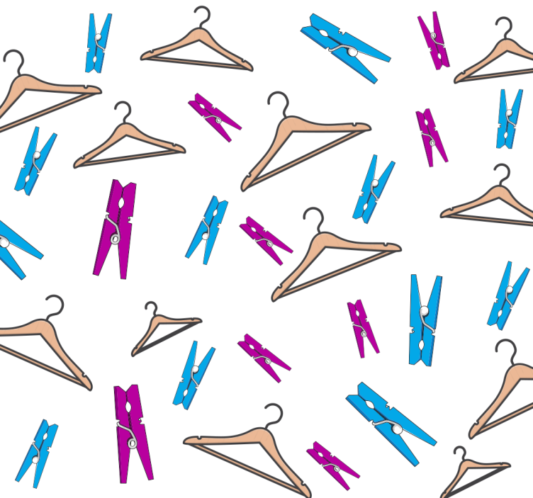 Clothes And Hangers custom wallpaper - TenStickers