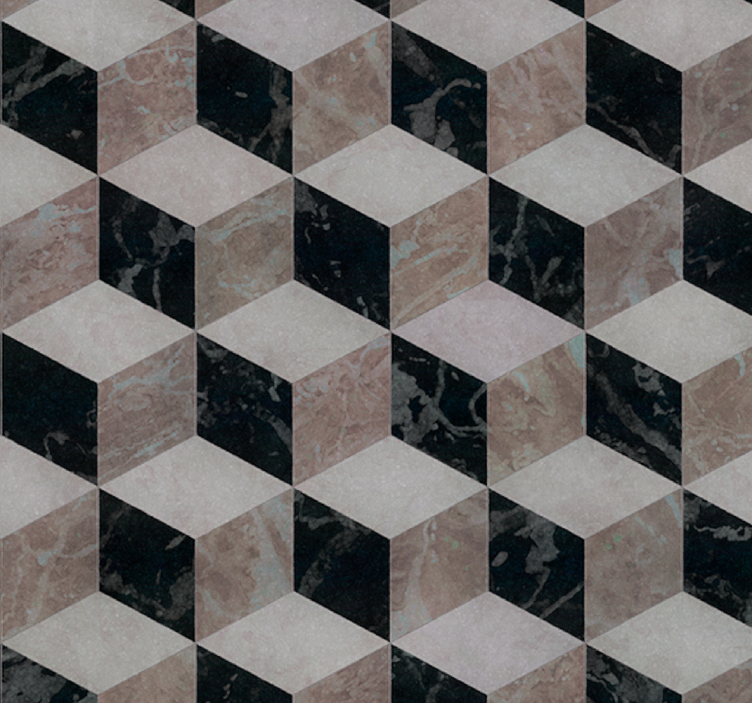 Geometric Cube Arrangement metal effect wallpaper - TenStickers