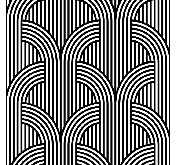 Ornamental wallpaper in black and white arches - TenStickers