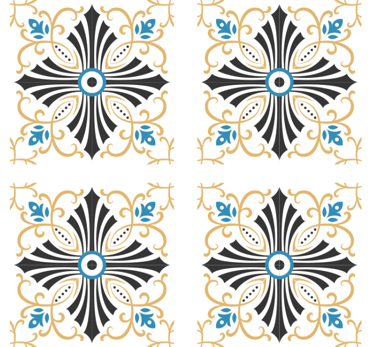 Ornamental wallpaper vintage cross spiral design - TenStickers