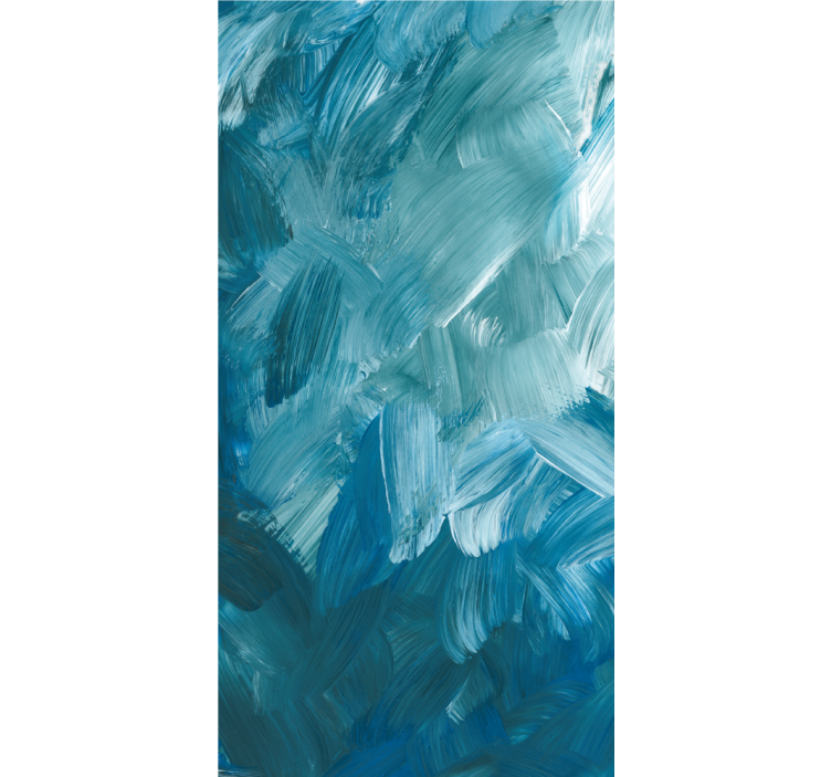 Ornamental wallpaper in blue abstract brush stroke - TenStickers