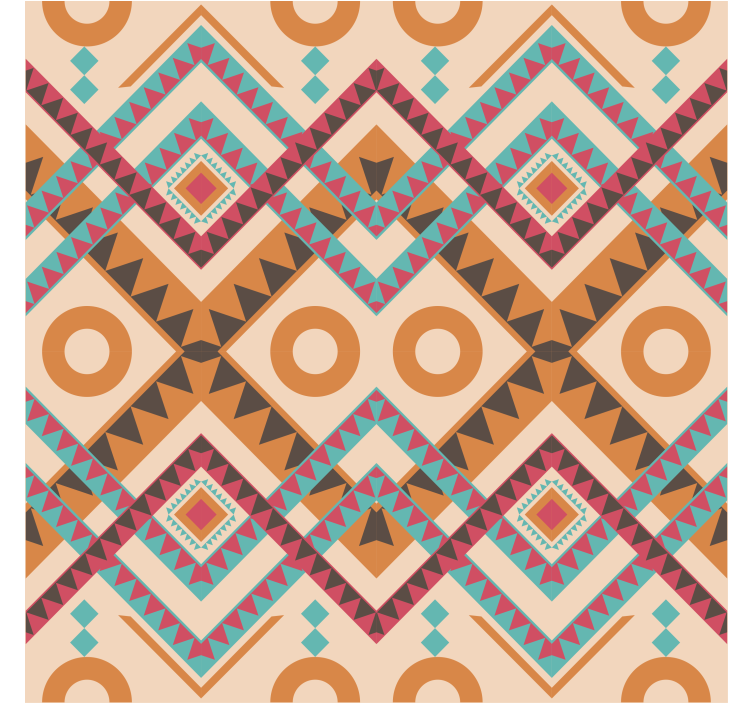 Living area wallpaper multicolored diamond pattern - TenStickers