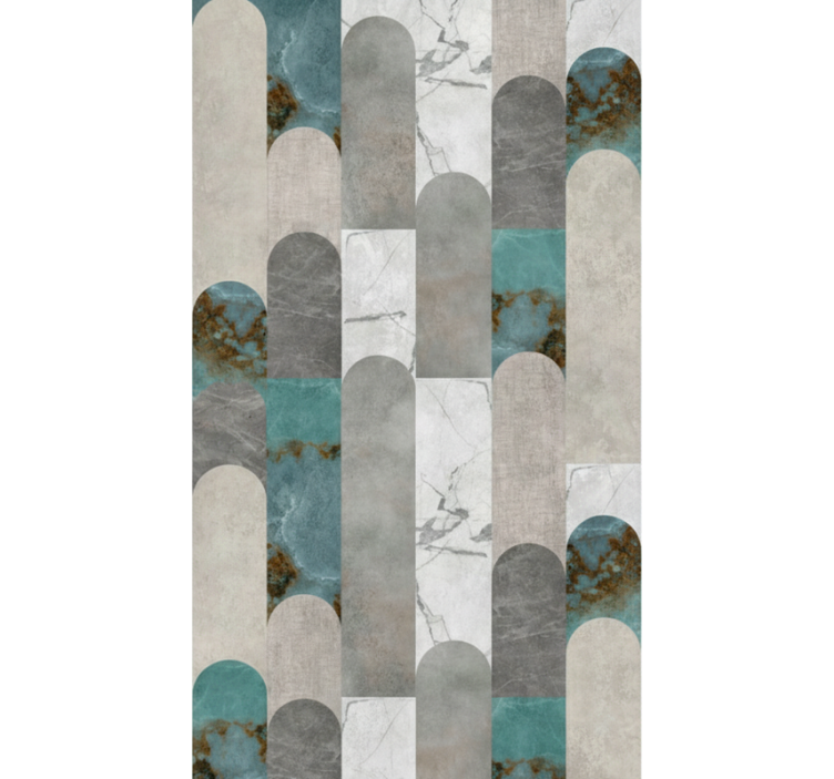 Living area wallpaper arched marble mosaic - TenStickers