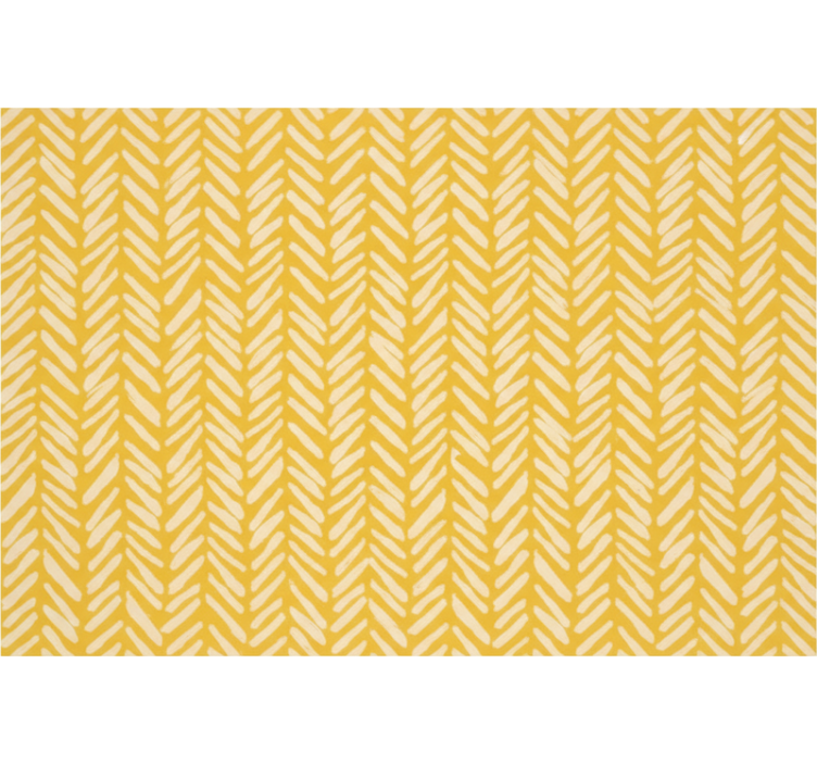 Living area wallpaper yellow chevron herringbone - TenStickers