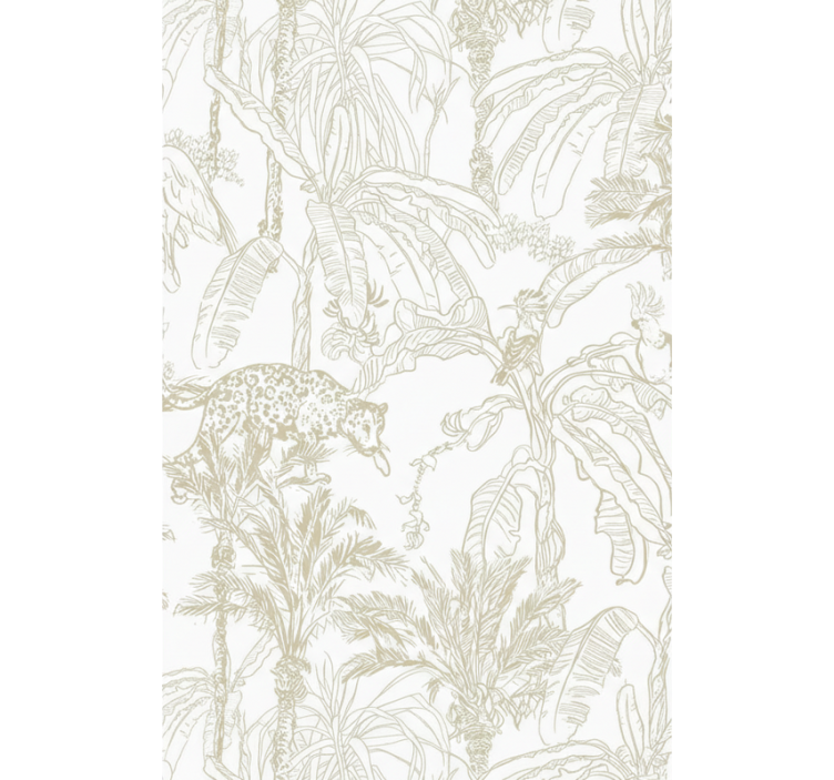 Living area wallpaper in tropical toile design - TenStickers