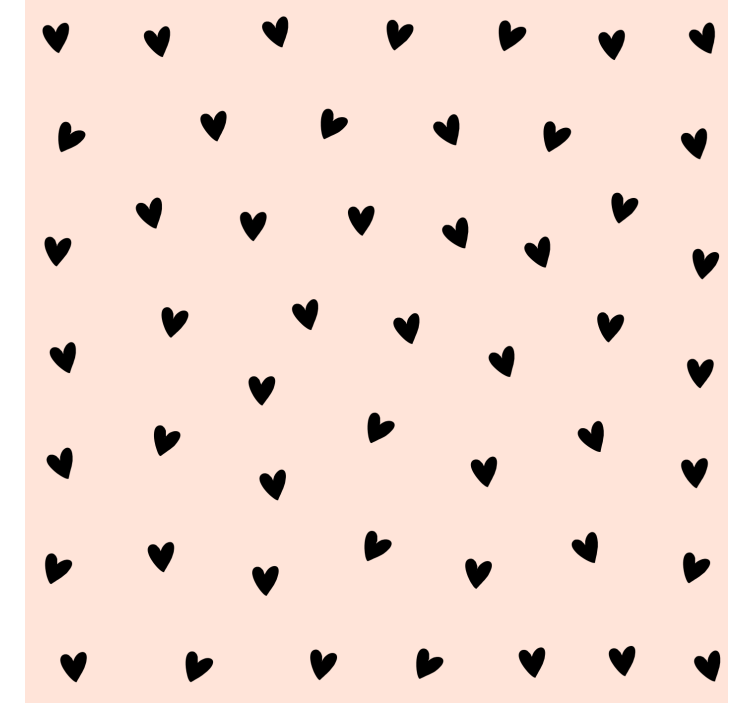 Wall paper in bedroom black heart pattern - TenStickers