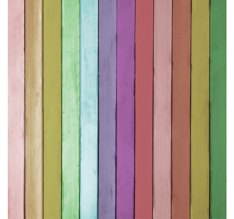 Ornamental wallpaper in light-colored wood planks - TenStickers