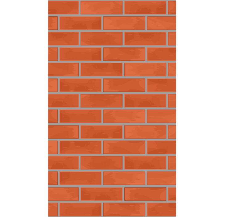 Ornamental wallpaper with red brick pattern - TenStickers