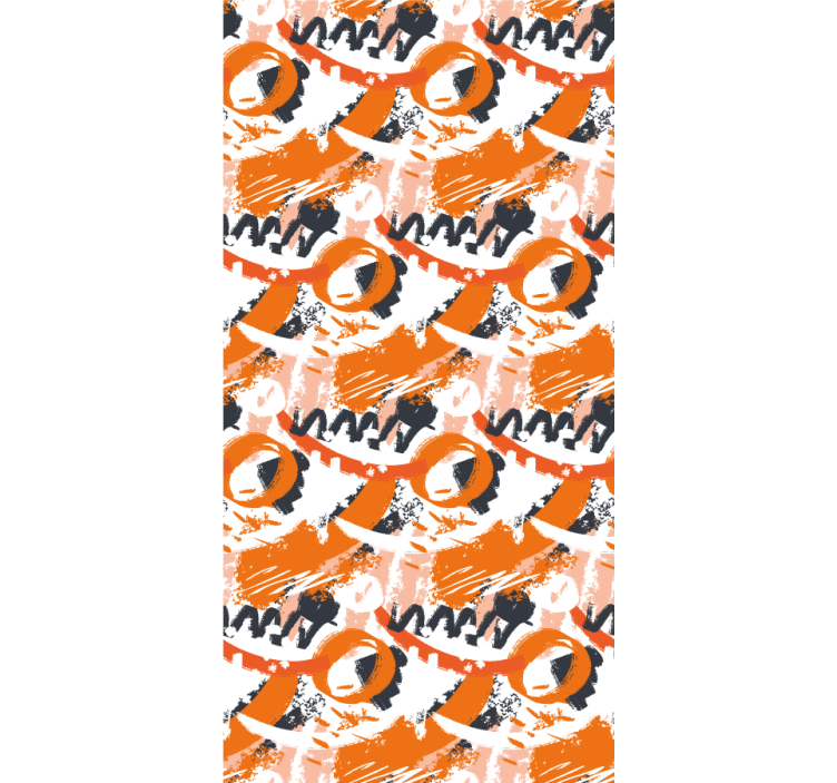 Ornamental wallpaper abstract orange watercolor strokes - TenStickers