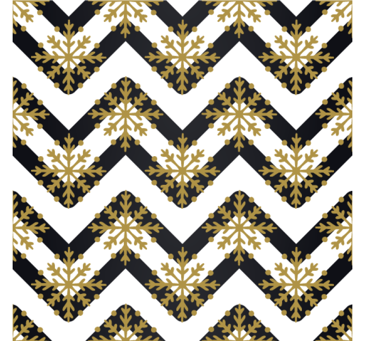 Ornamental wallpaper chevron floral design - TenStickers