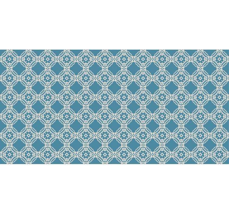 Textured wallpaper in antique vintage blue and white pattern - TenStickers