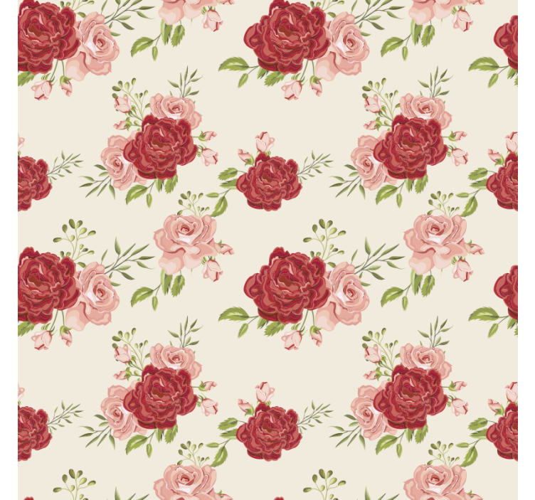 Flowers wallpaper featuring elegant roses - TenStickers