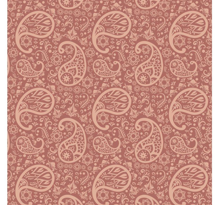 Floral wallpaper warm paisley design - TenStickers