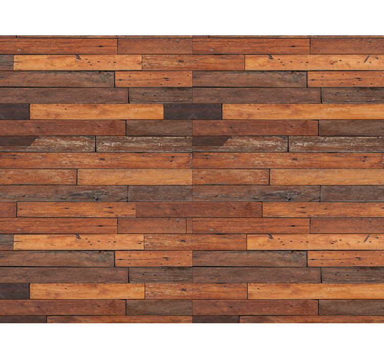 Rustic plank texture wall paper in bedroom - TenStickers