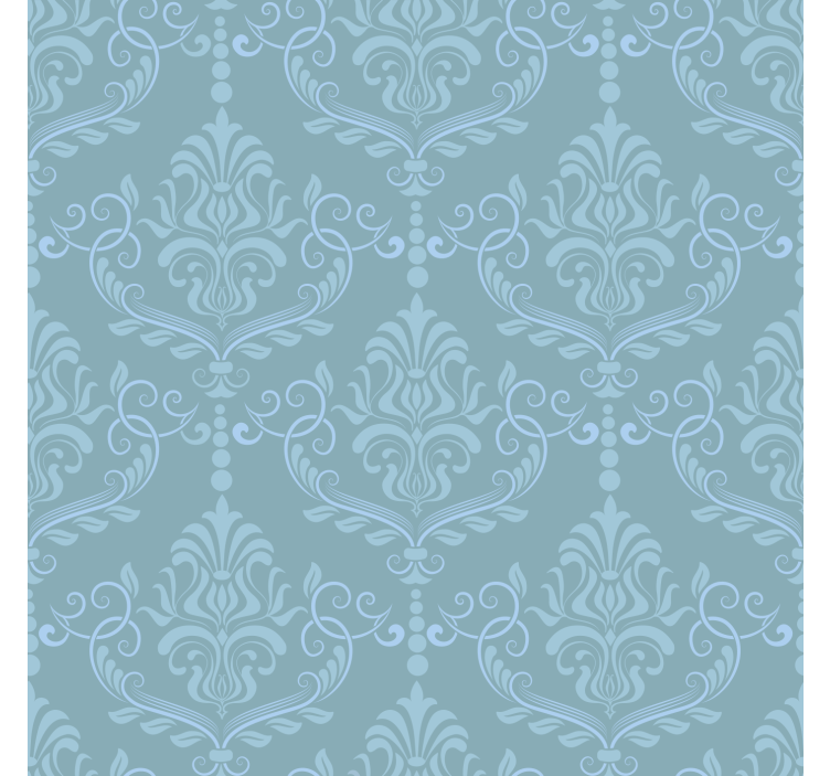 Blue elegant baroque wallpaper in bedroom - TenStickers