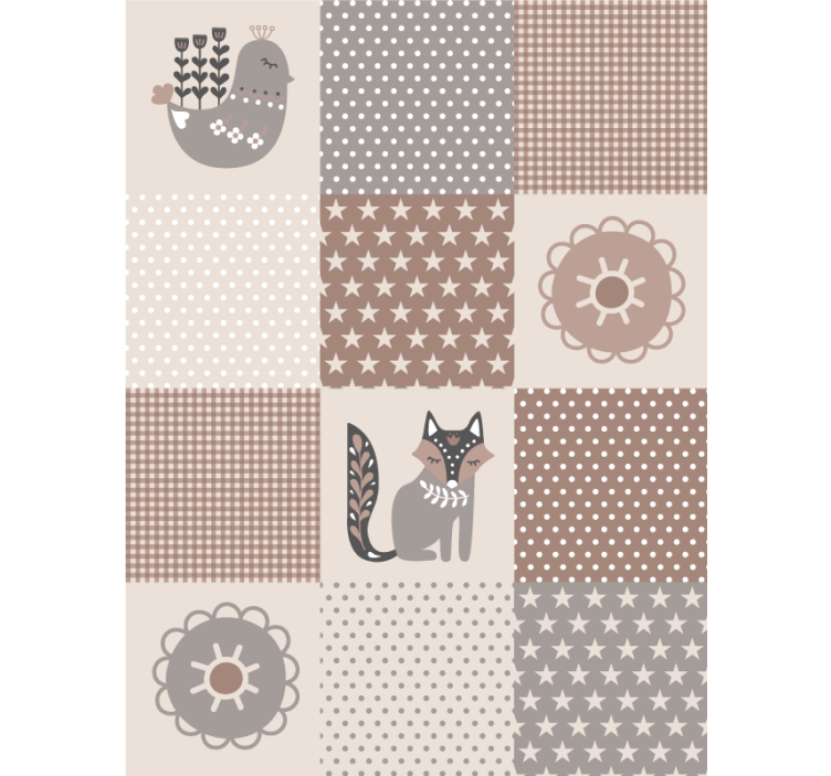 Animals wallpaper nordic animals and tiles - TenStickers