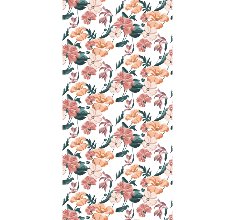 Wall paper in bedroom beautiful pastel flowers pattern - TenStickers