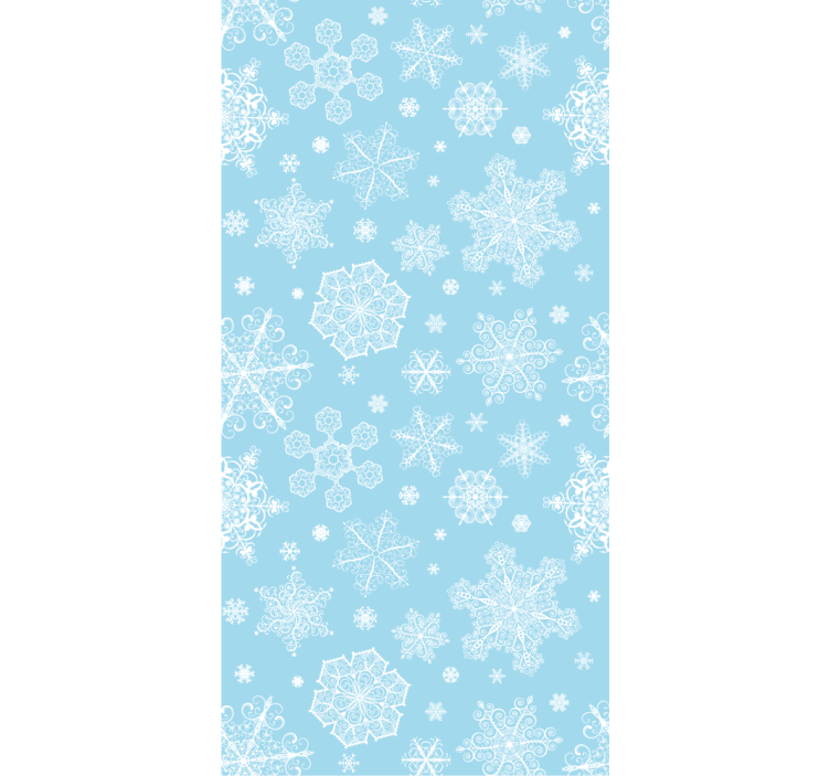 Wall paper in bedroom white snowflakes on blue - TenStickers