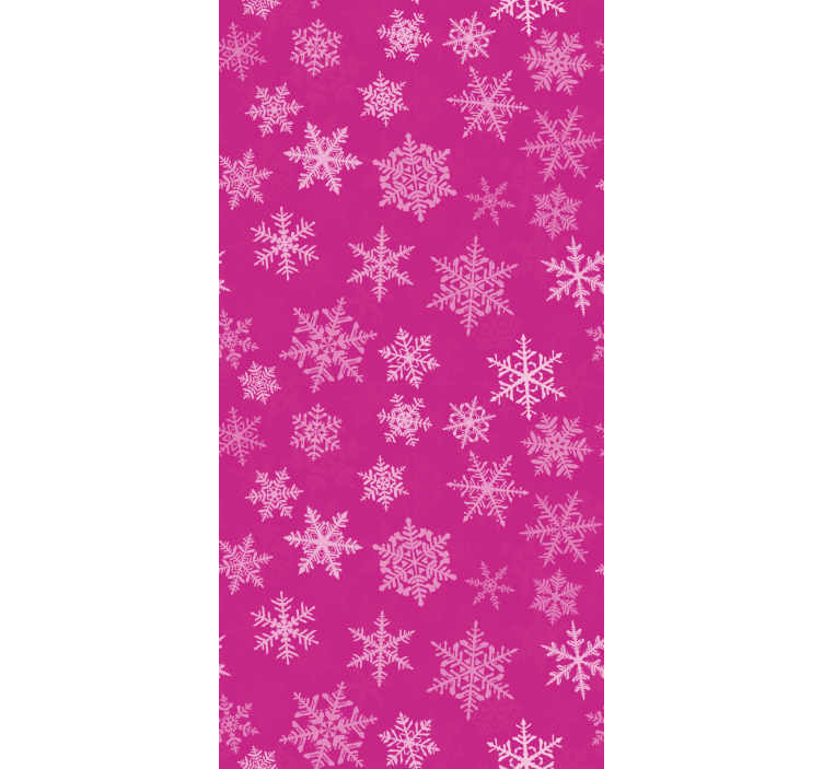 Wall paper in bedroom with pink snowflakes pattern - TenStickers