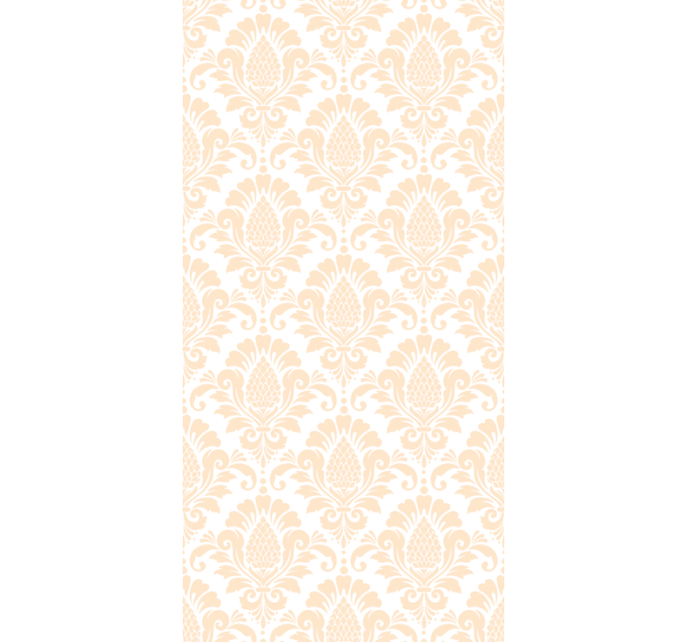 Wall paper in bedroom beige damask design - TenStickers