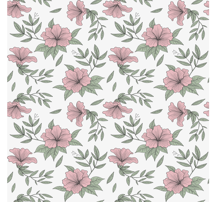 Wall paper in bedroom floral patterned finish - TenStickers