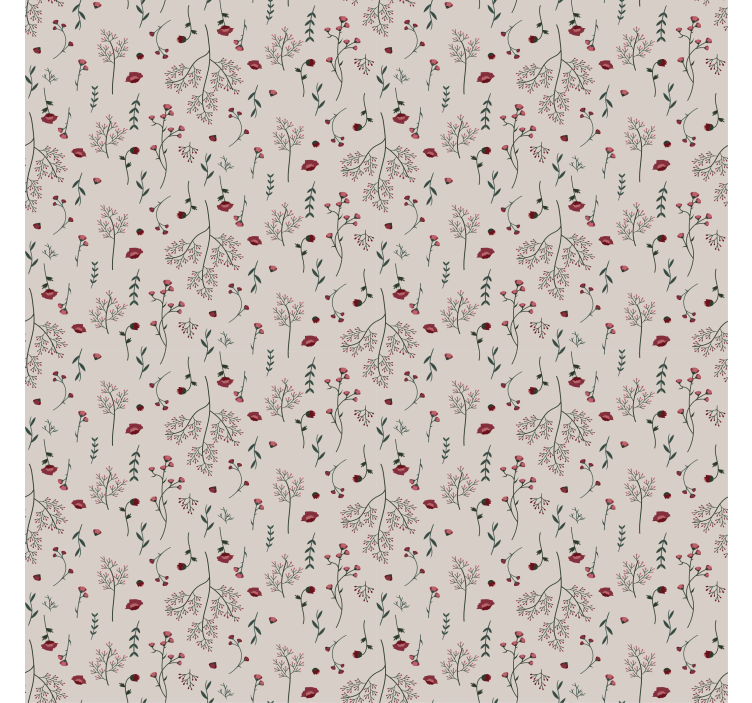 Floral print pattern wall paper in bedroom - TenStickers