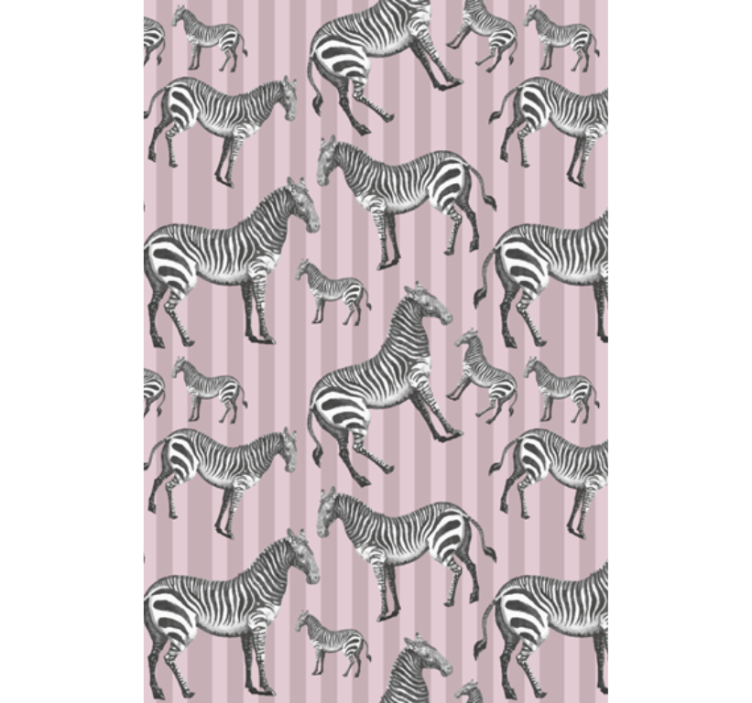 Animals wallpaper vintage zebra illustration pattern - TenStickers